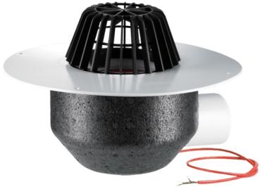Dachablauf DN110 waagrecht mit PVC-Kragen und Heizung (10-30W/230V)   HL64.1P/1